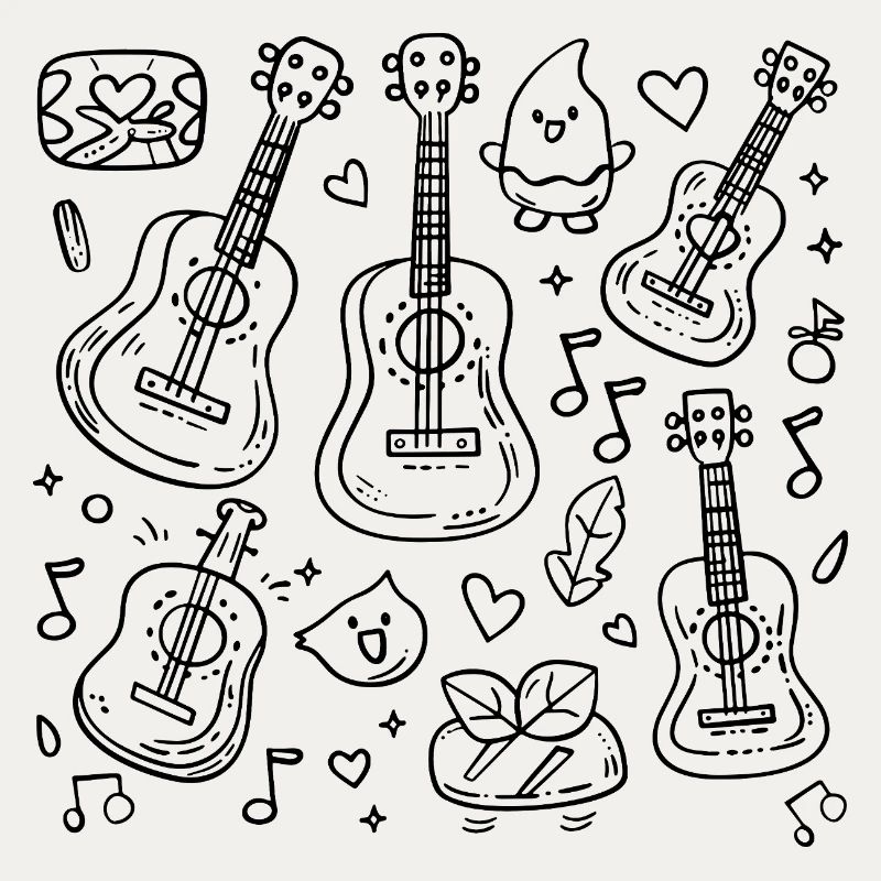 Ukulele Comic-Stil