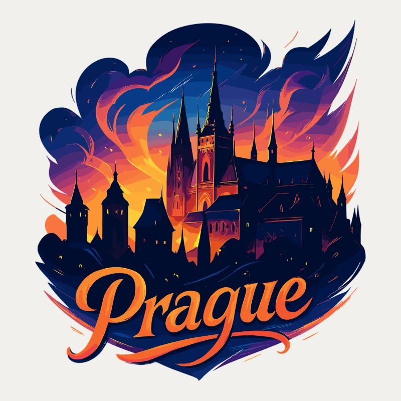 Prague Capitale République tchèque Silhouette Cadeau