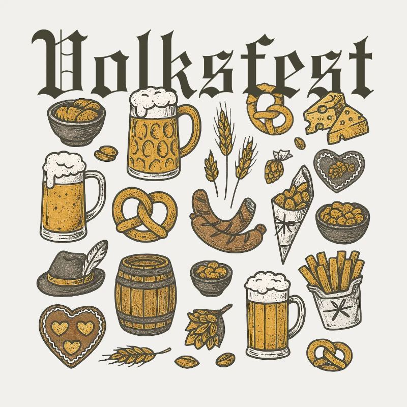 Volksfest Bier und Schmankerl Design