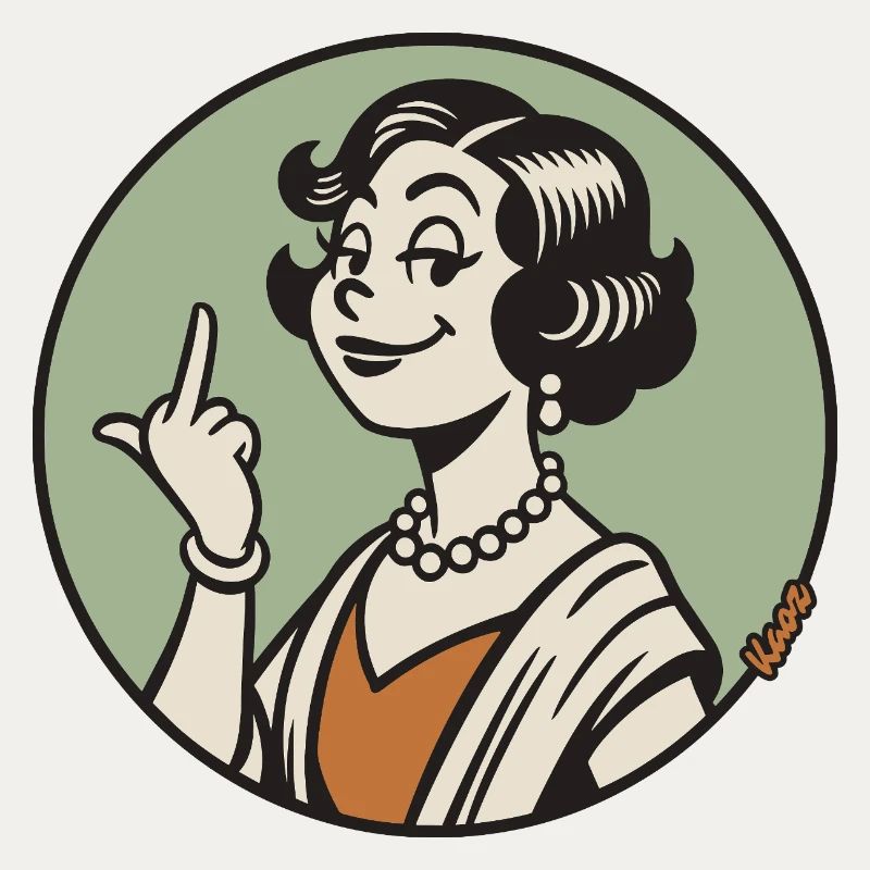 Retro Diva with Middle Finger