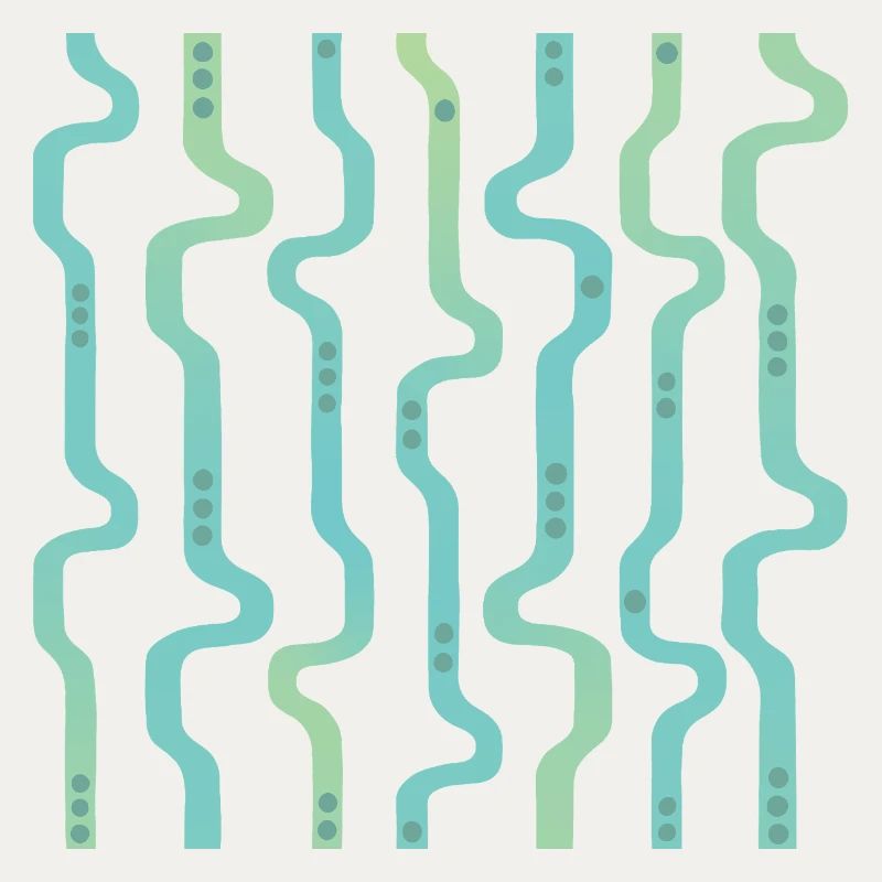 Wiggle Wavy Stripes L Stripes L Green Blue
