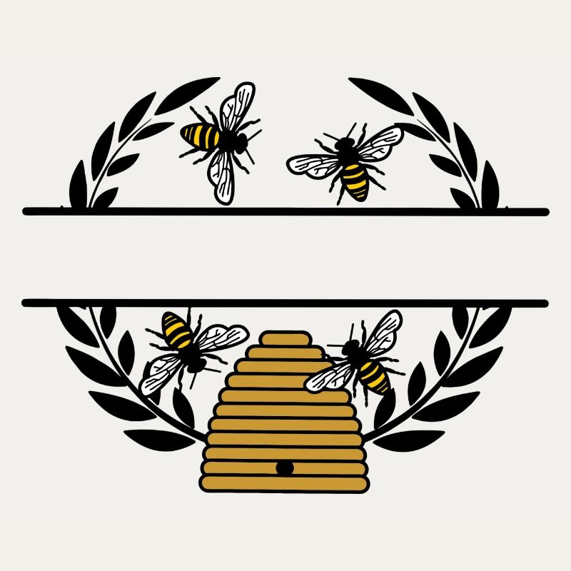 Bannière d’abeille avec ruche