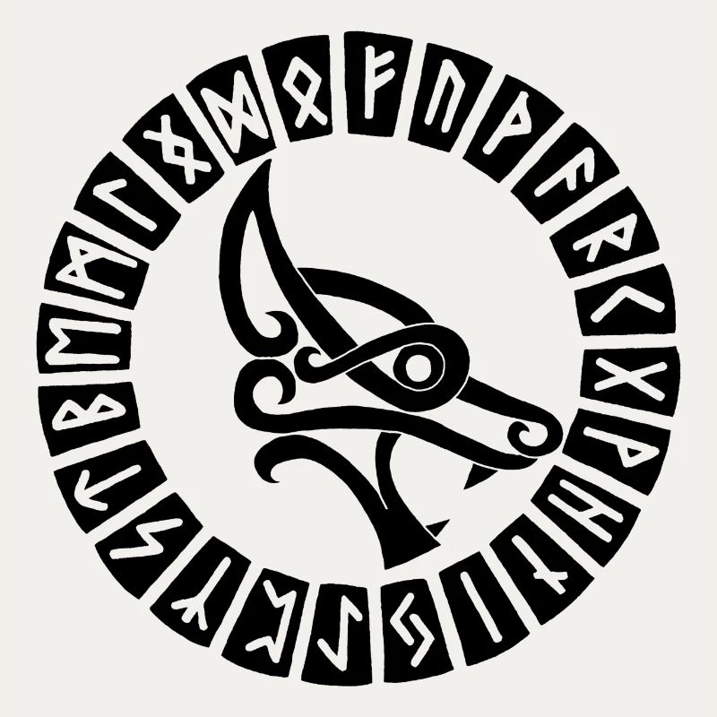 Schwarze Wolfs- und Wikingerrunen