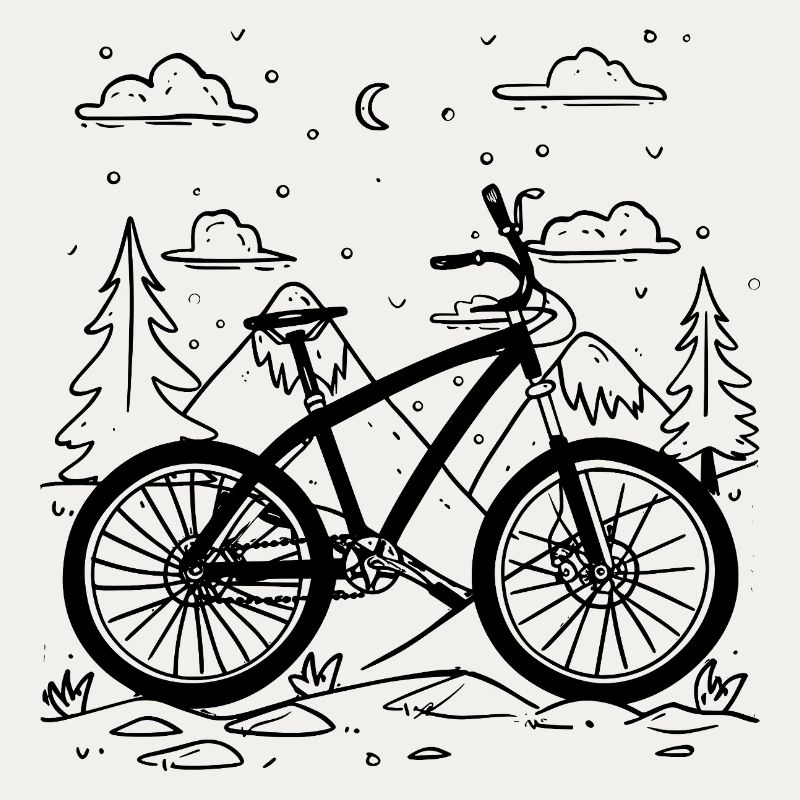 Mountainbiken Comic Stil