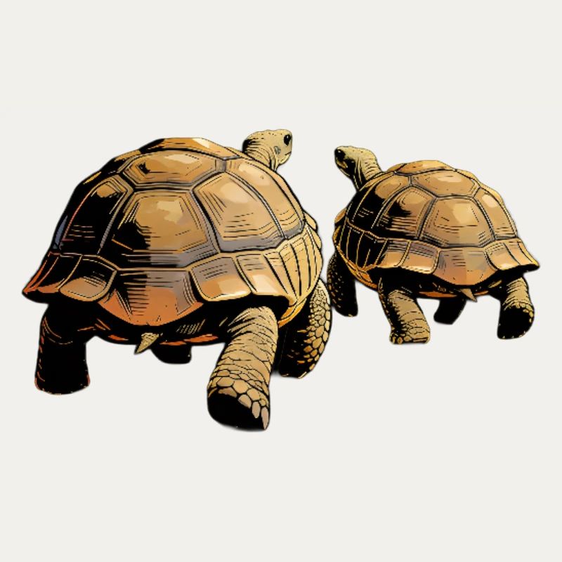 Duo Schildkröten im Abendlicht