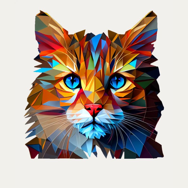 Chaton Chaton Chat Polygone Chat