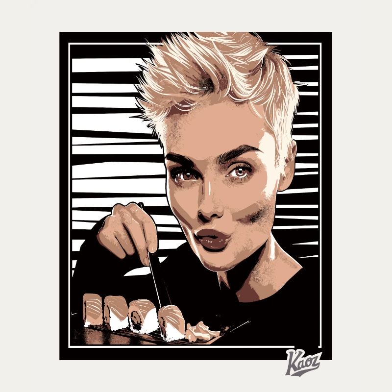 Pixie Cut and Delicious Trendy Sushi