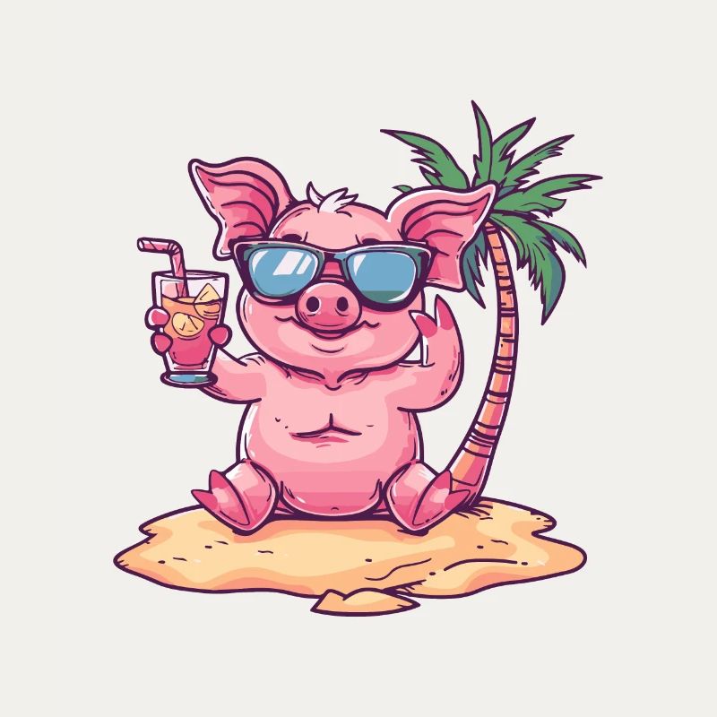 Pig Summer Beach Comic