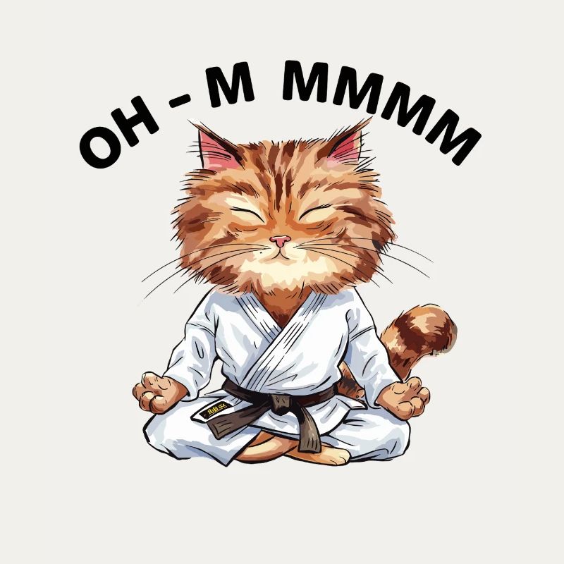 Ohm Mmmm Meditating Karate Cat