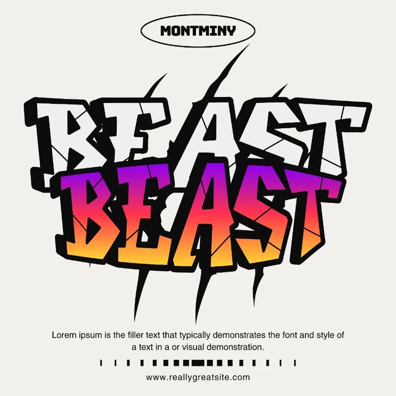 Beast Schrift Neon Gradient