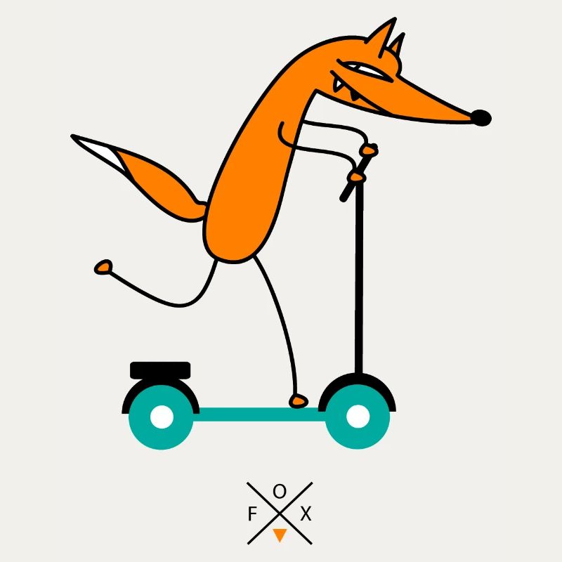 Fuchs fährt Roller