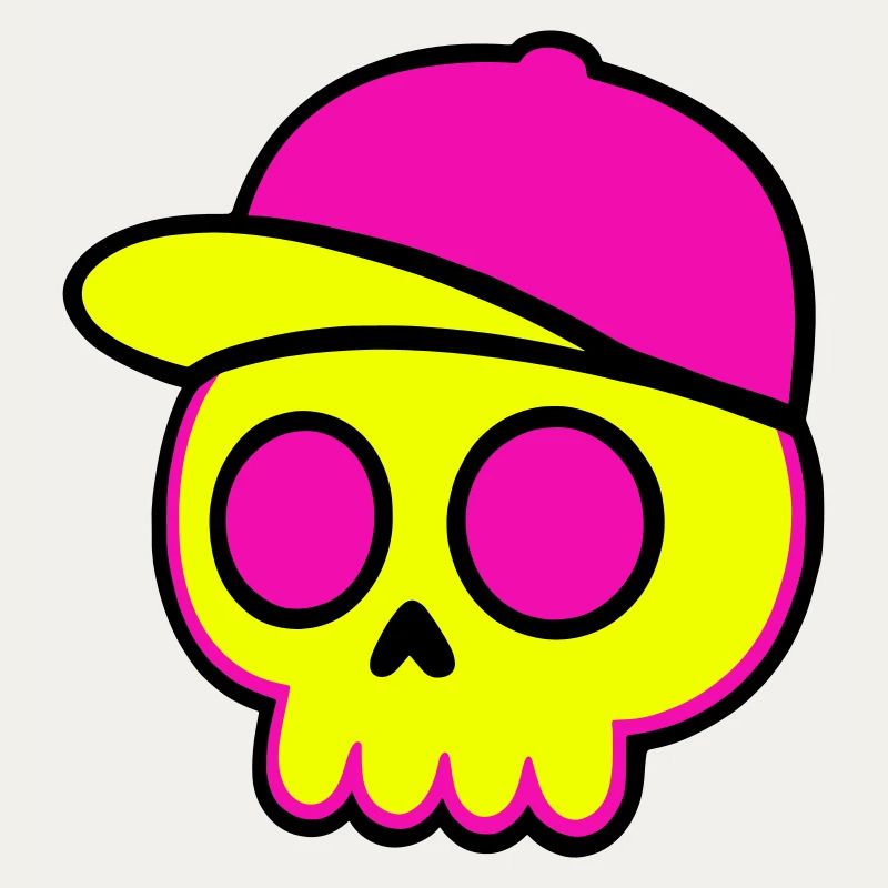 Neon Skull Cap Design