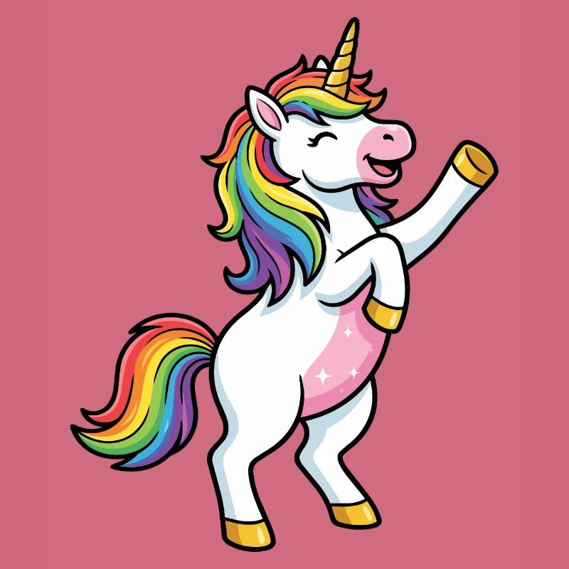 Regenbogen-Einhorntanz