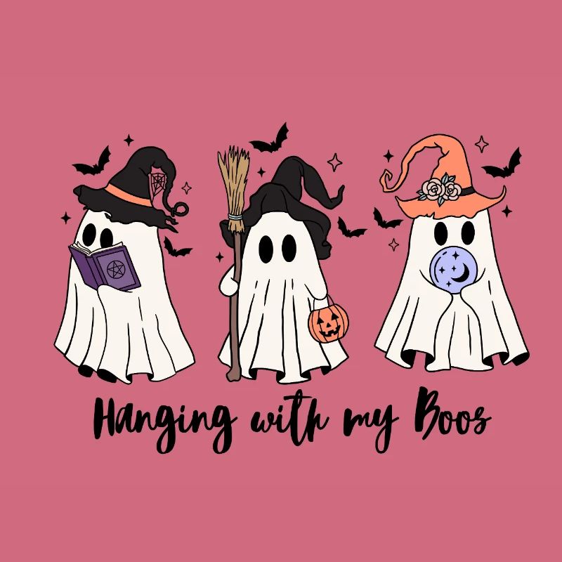 🧙‍♀️ Witchy Ghost Squad – Spooky & Cute 👻