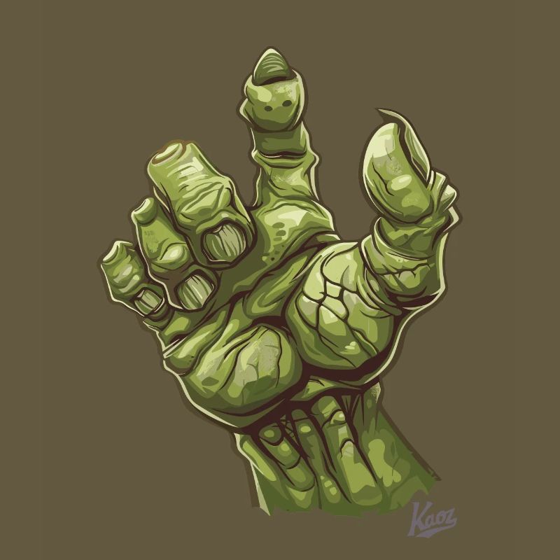 Massive grüne Ork- oder Oger-Monster-Hand