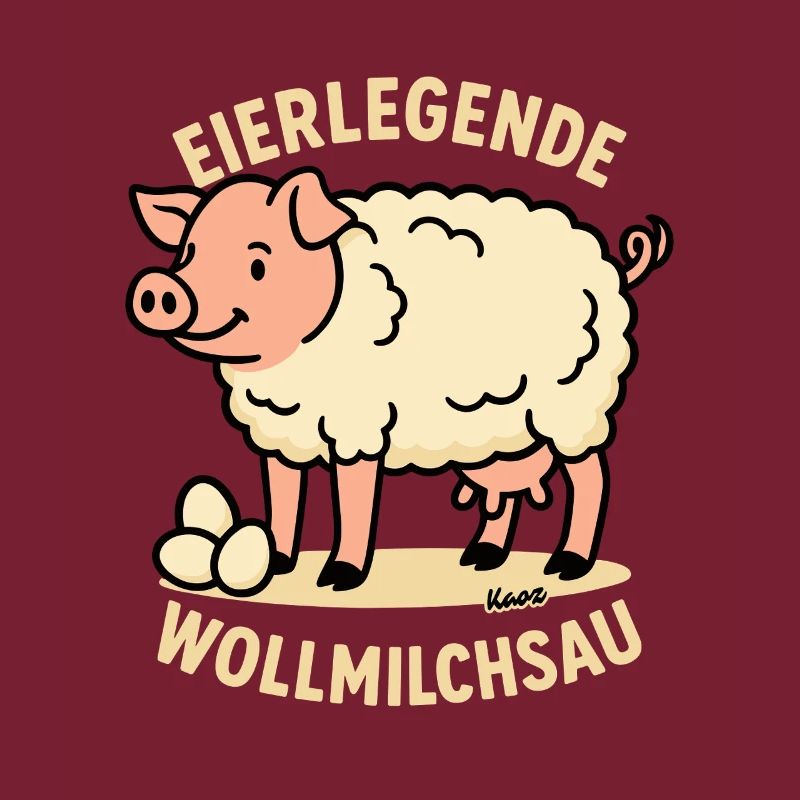 Egg-laying Woolly Milk Sow Cartoon