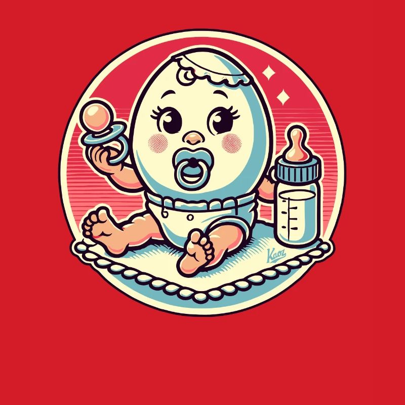 Oeuf pour bébé avec sucette et biberon