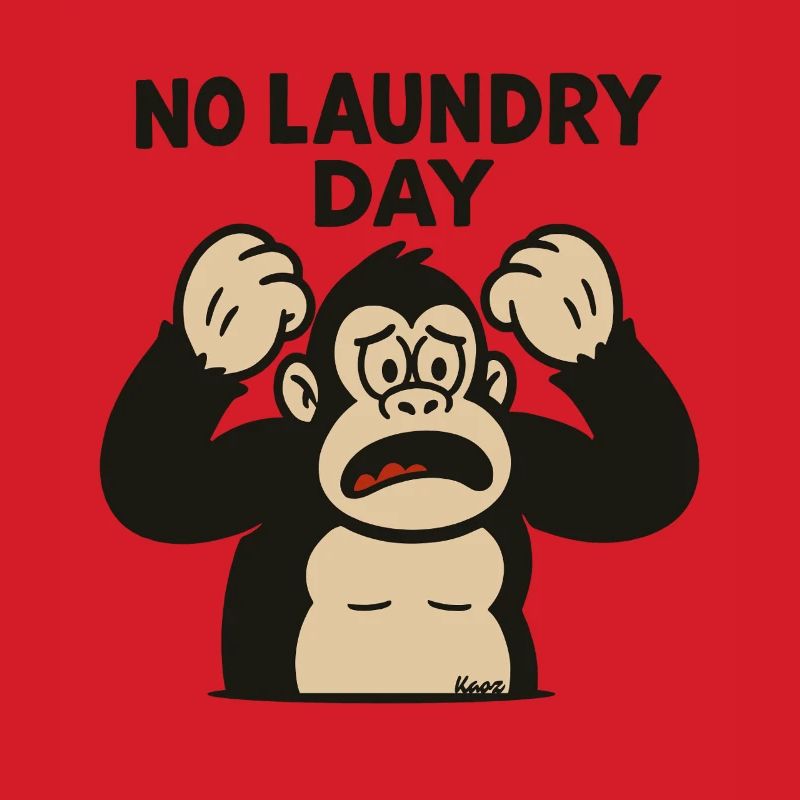 Monkey throwing a tantrum at laundry day failure
