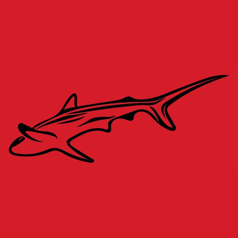 Elegant shark in drift current