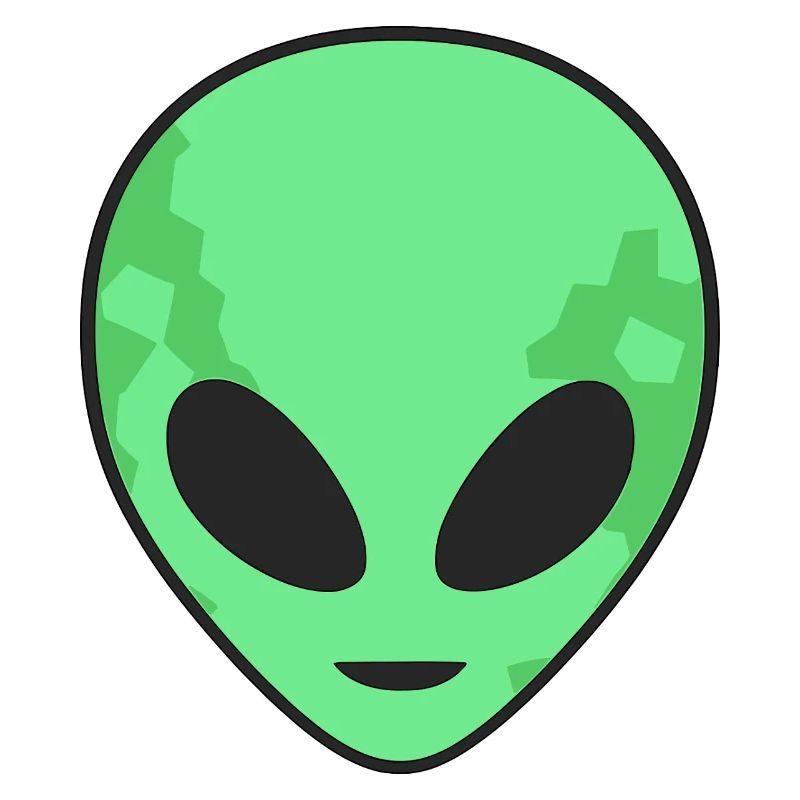 Tête d’extraterrestre verte