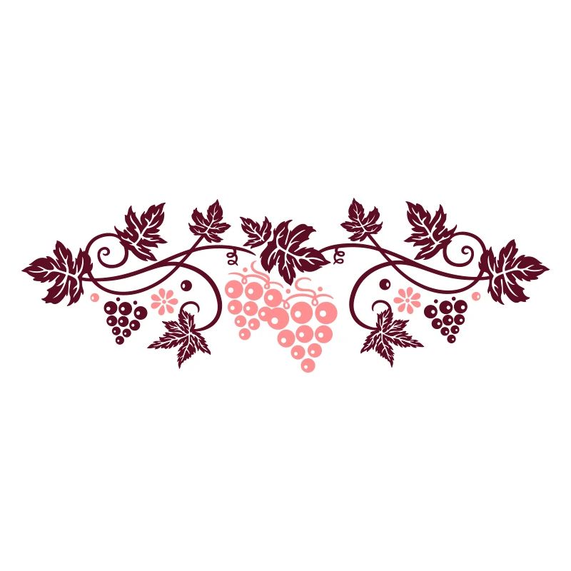 Wine grape with vine leaves, vine.