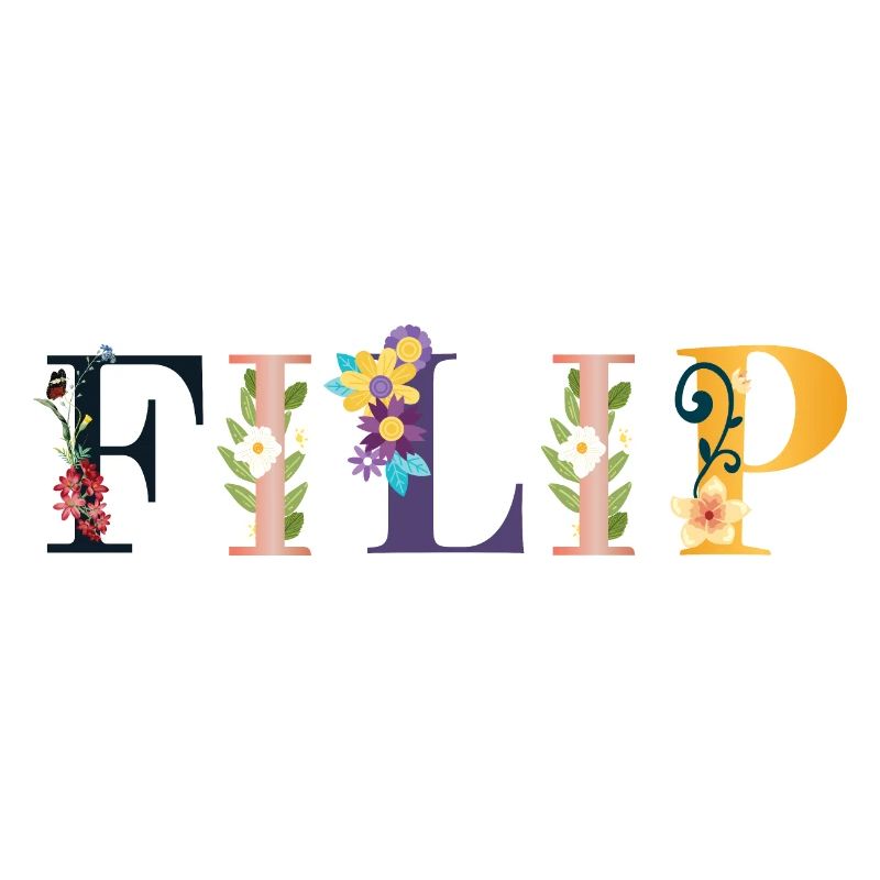 Nom FILIP décoré de fleurs
