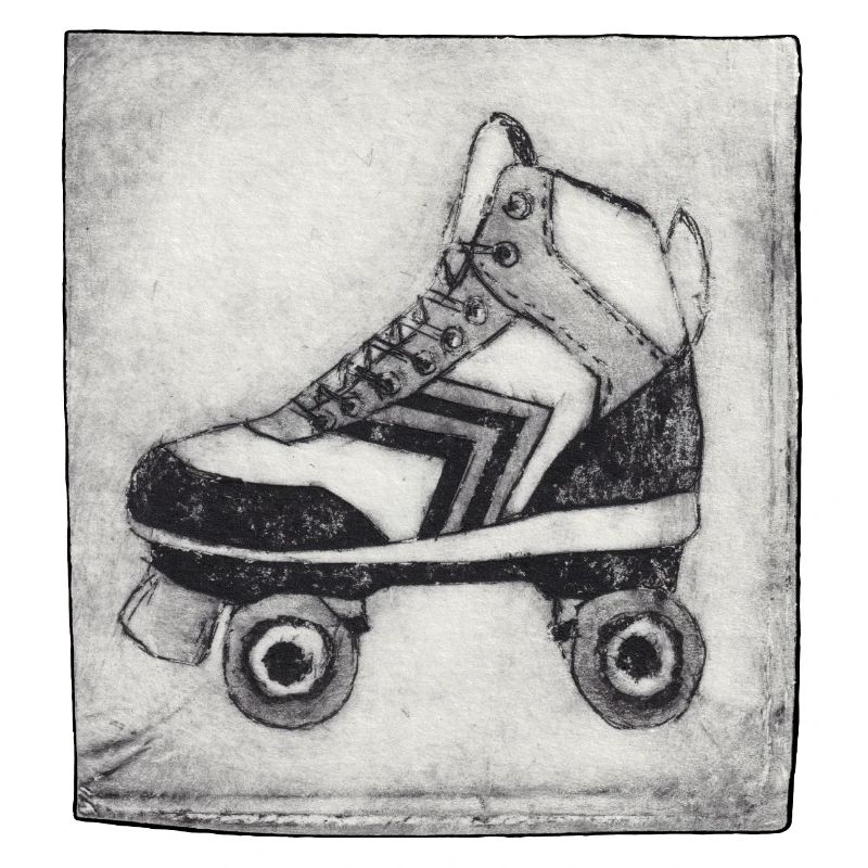 Retro Roller Skate - Hand Carved Printable