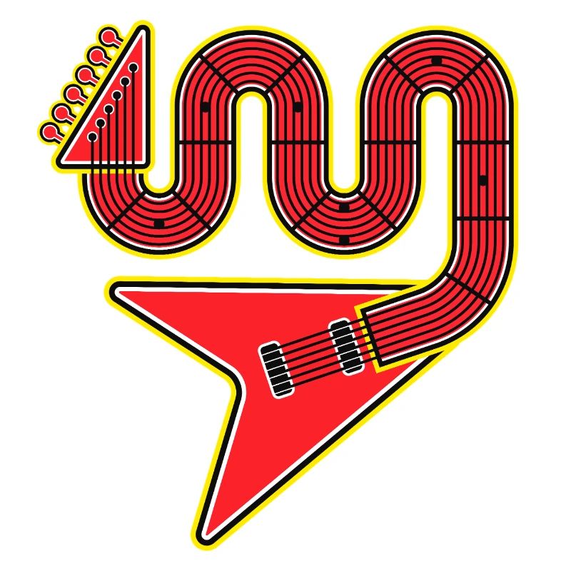 Guitare électrique Red Abstract Shape