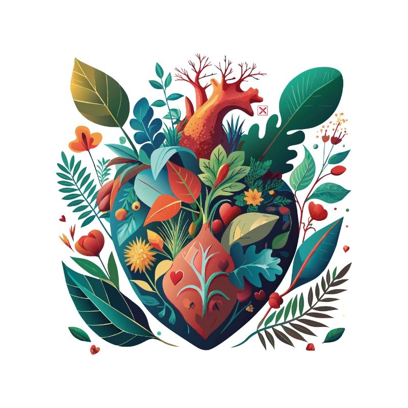 Rainbow Botanical Heart