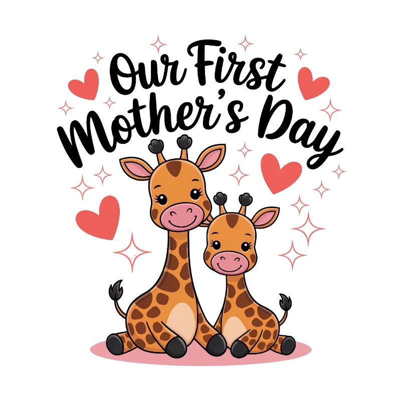 Erstes Muttertag Giraffen Duo