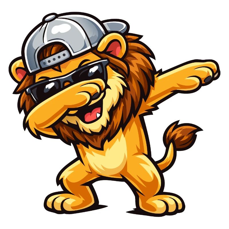 Lion en train de dabber