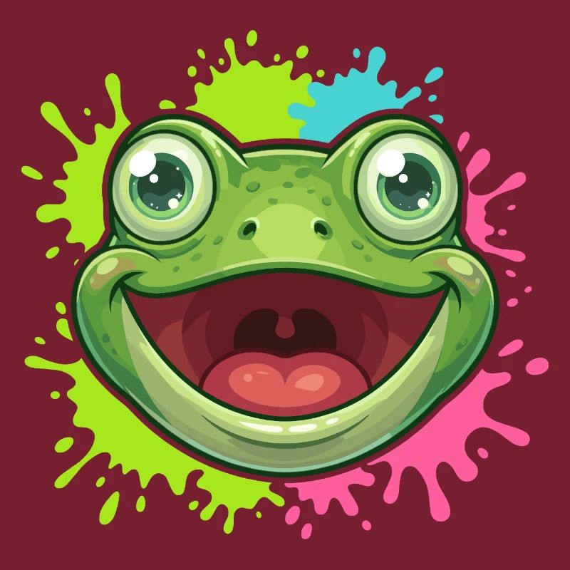 Éclaboussure joyeuse de grenouilles
