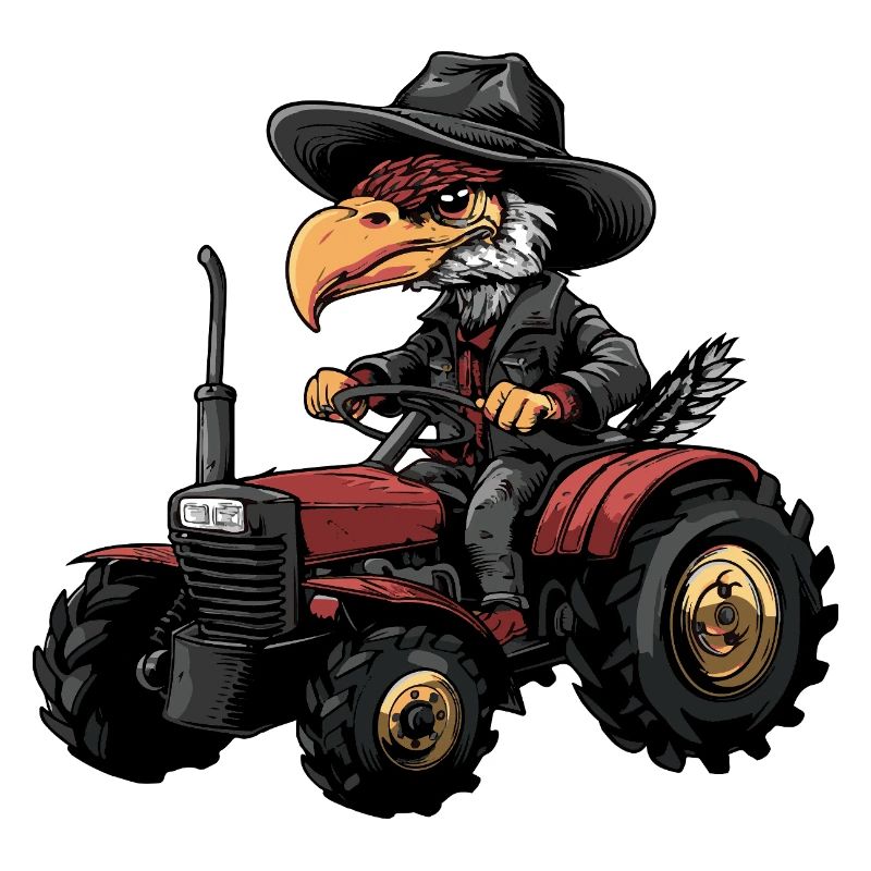 Harpyie Vogel Traktor Farmer