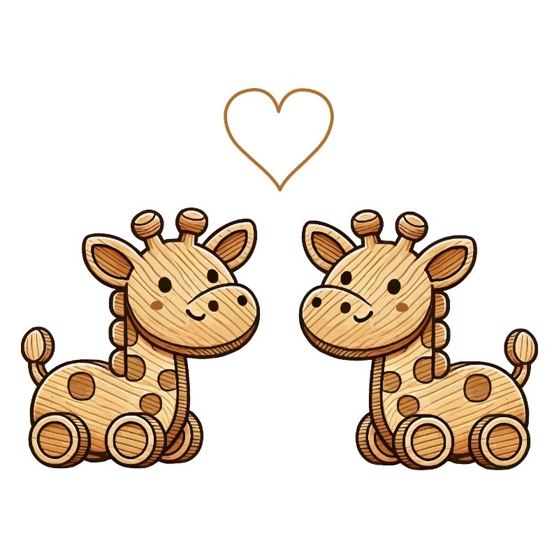 holz giraffe paar