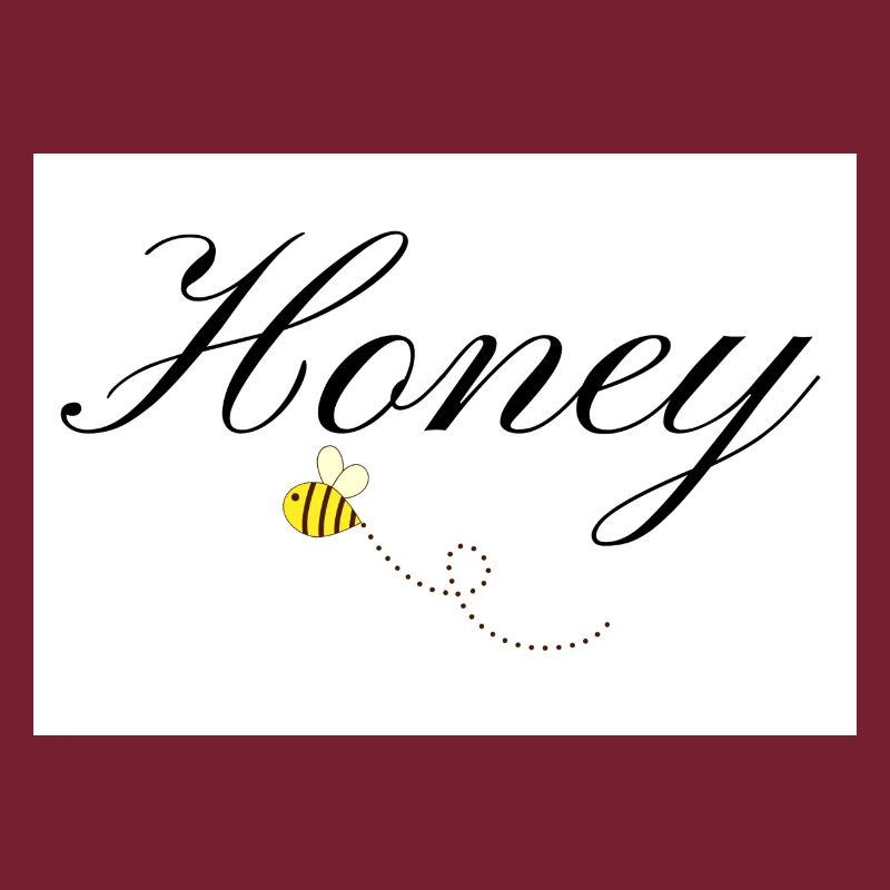 Honey Bee in Elegant Typography and flying Bee