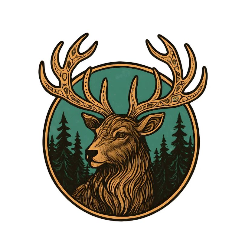 Hirsch im Wald Emblem