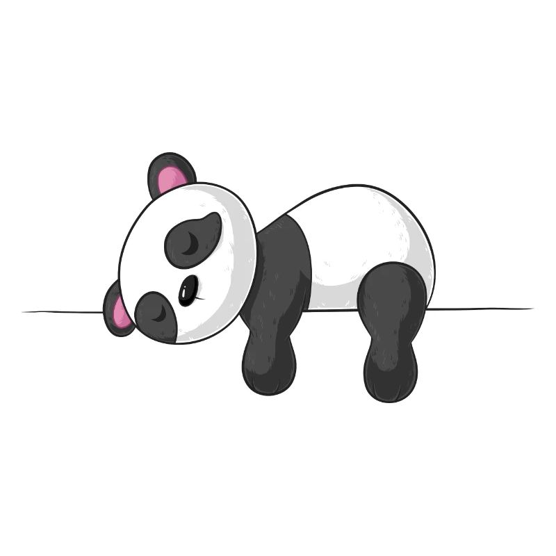 Panda de dessin animé endormi