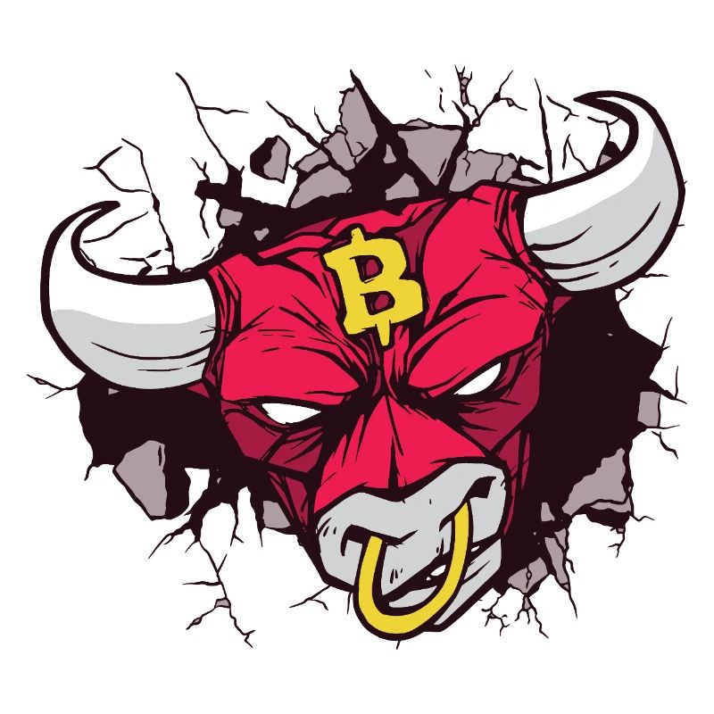 Bitcoin Stierkopf Kunst