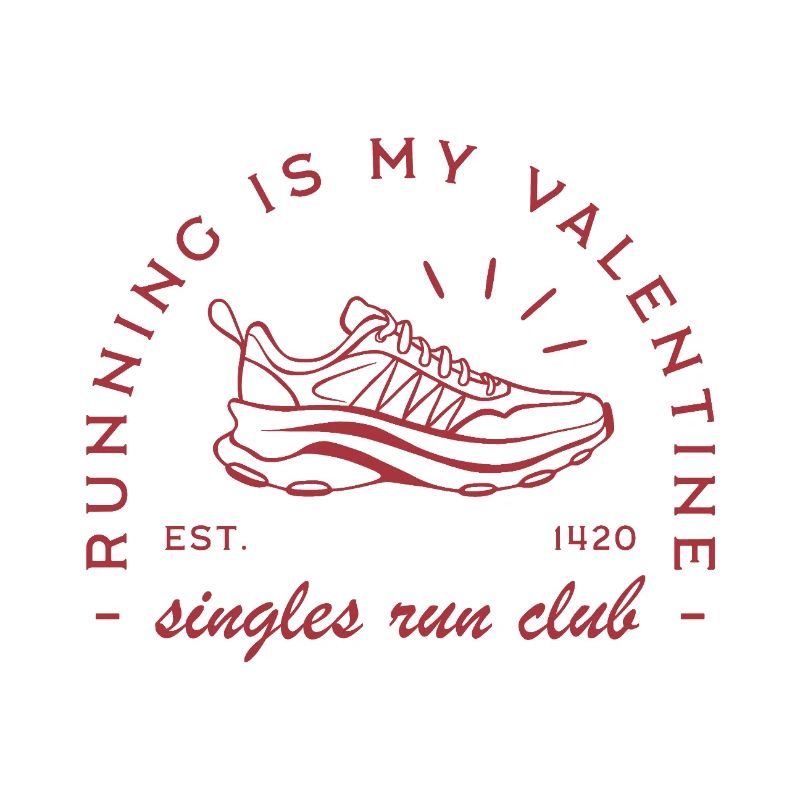 La course est mon club de course drôle pour célibataires de la Saint-Valentin