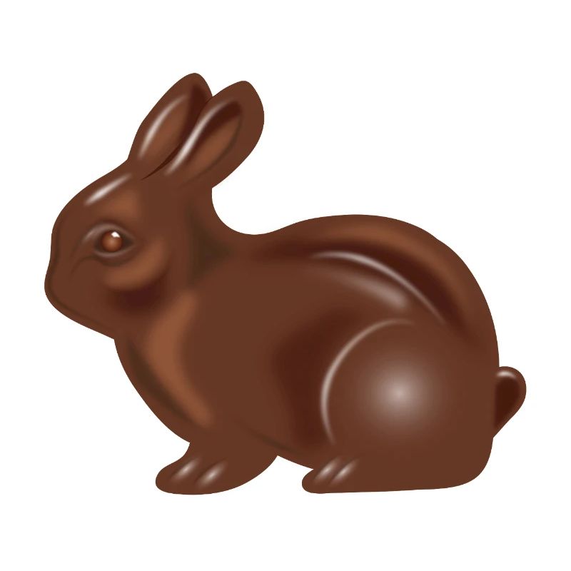 Motif classique du lapin de Pâques en chocolat