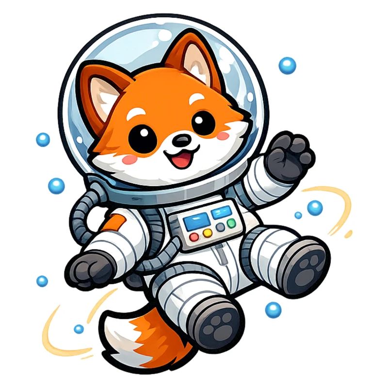 Le Renard de l’Espace en combinaison spatiale