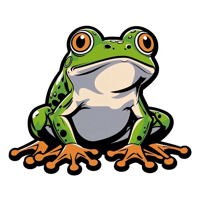 Dessin animé de grenouille joyeuse