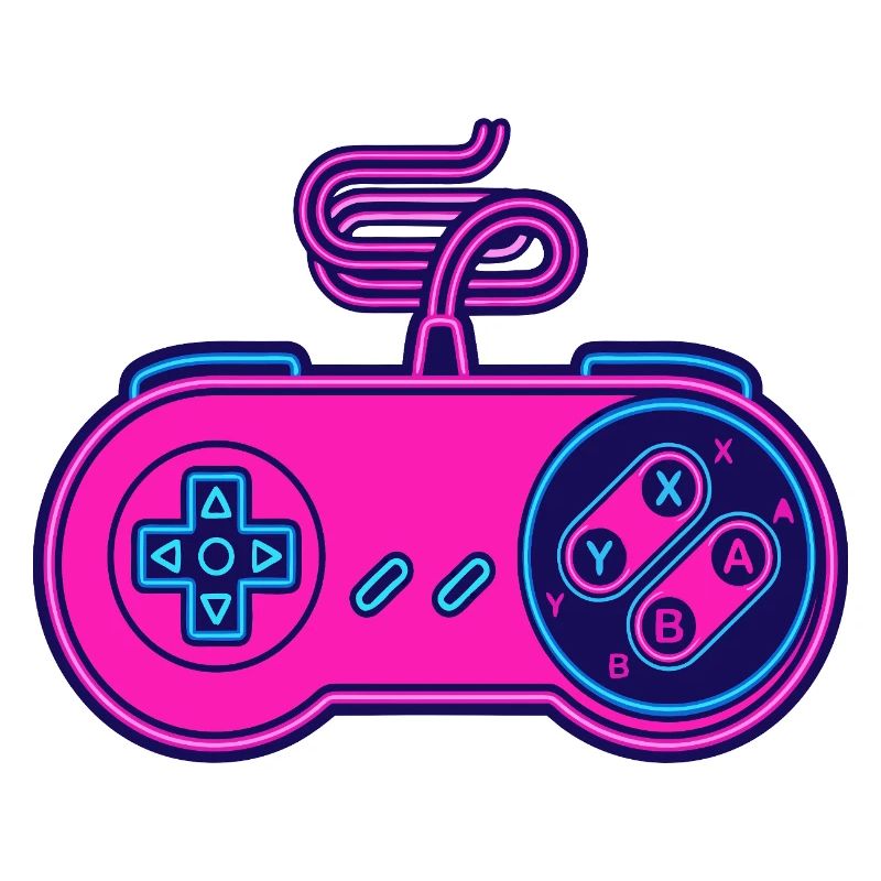 Retro pink neon controller