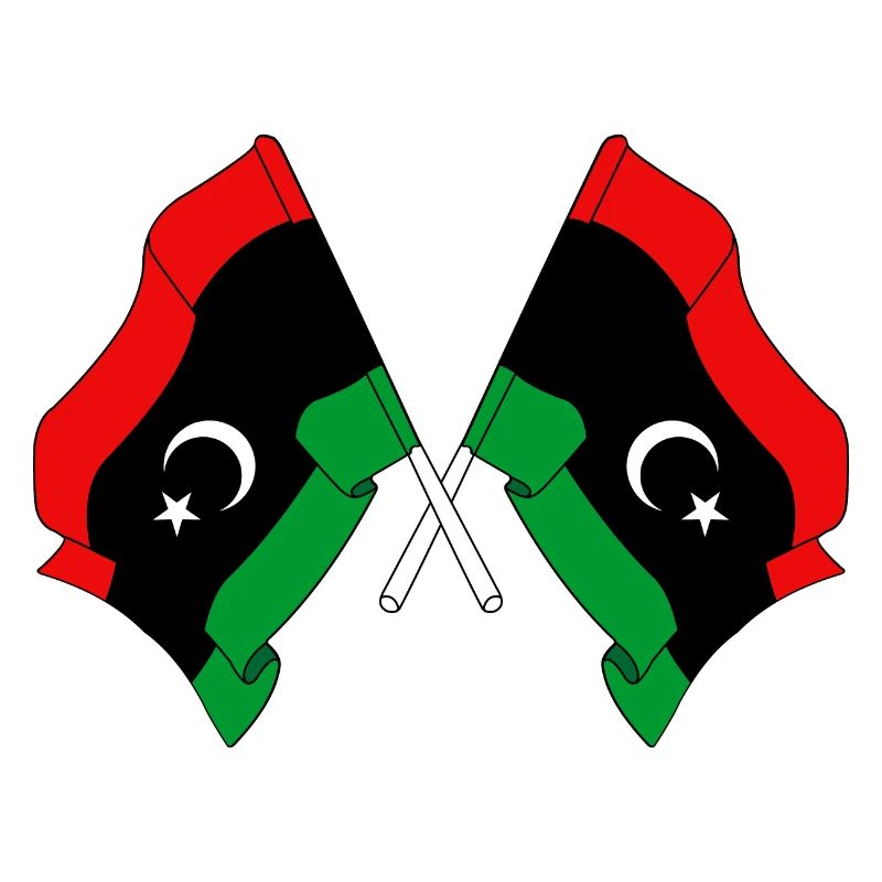 Two flags Libya