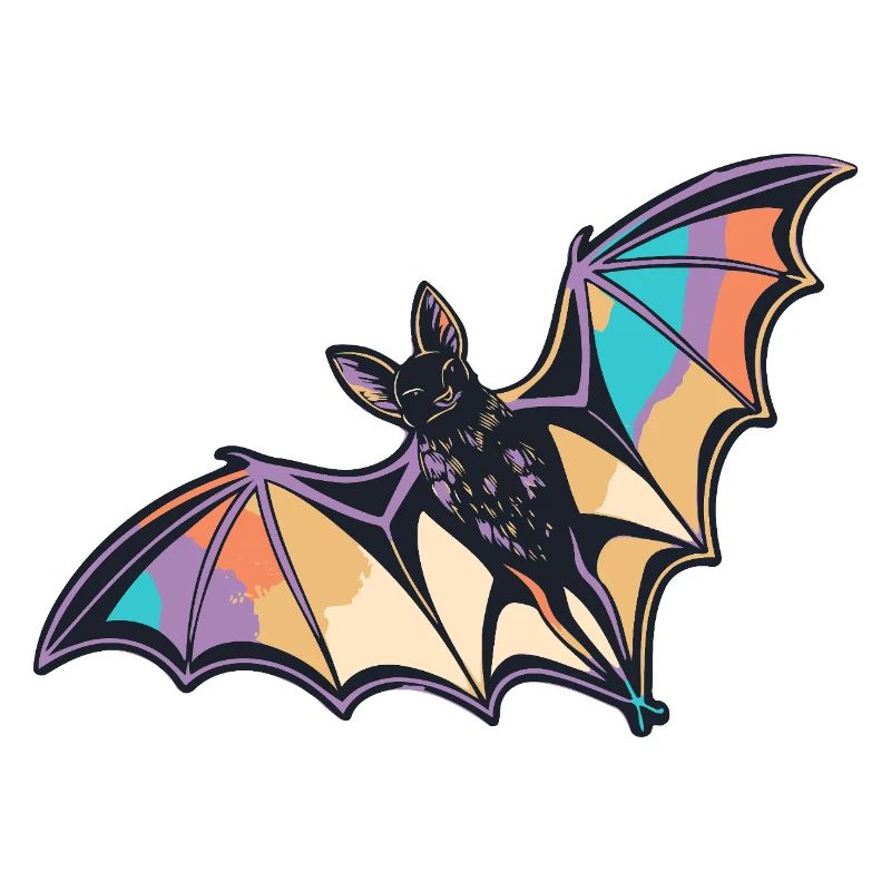 Stilisierte Regenbogenfledermaus
