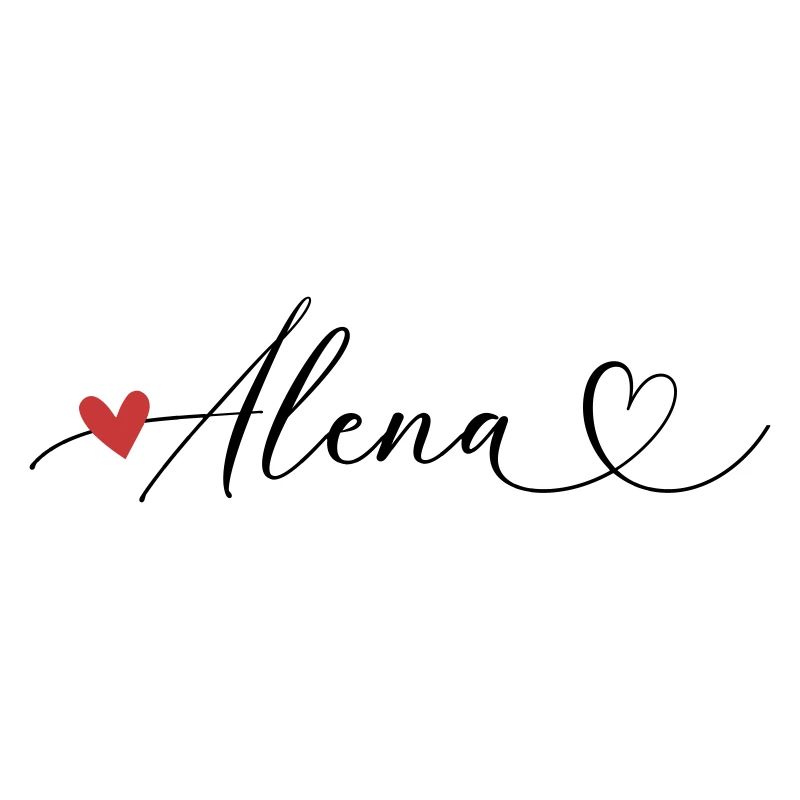 Alena Last name First name Calligraphy heart