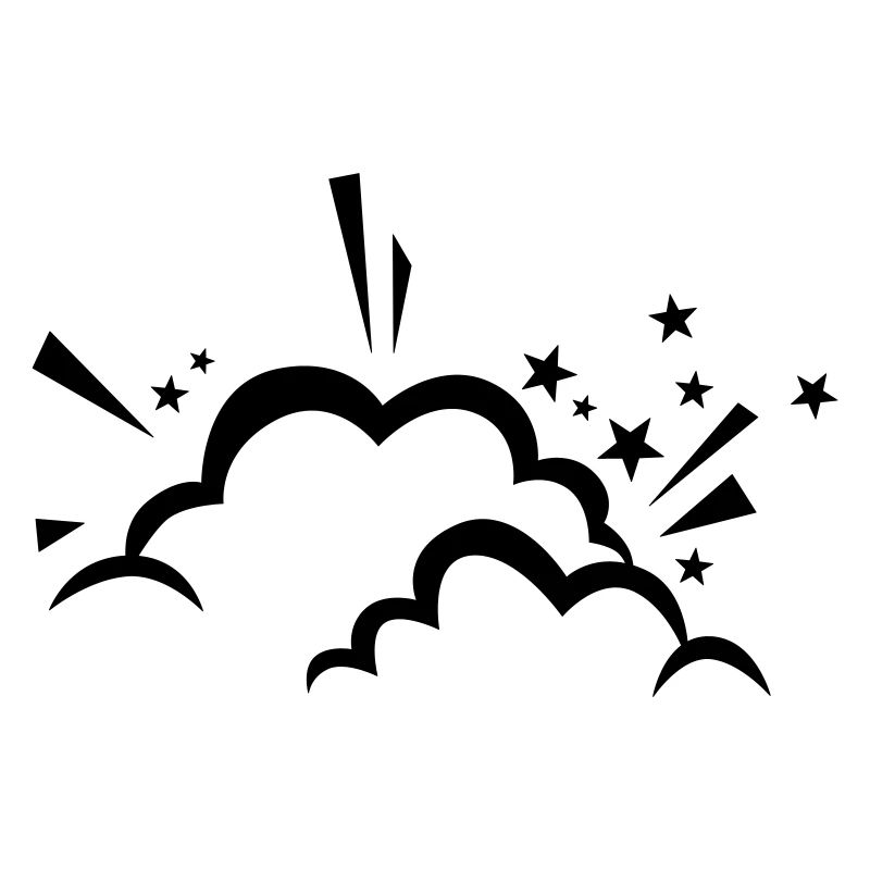 Comic Wolke nach Explosion