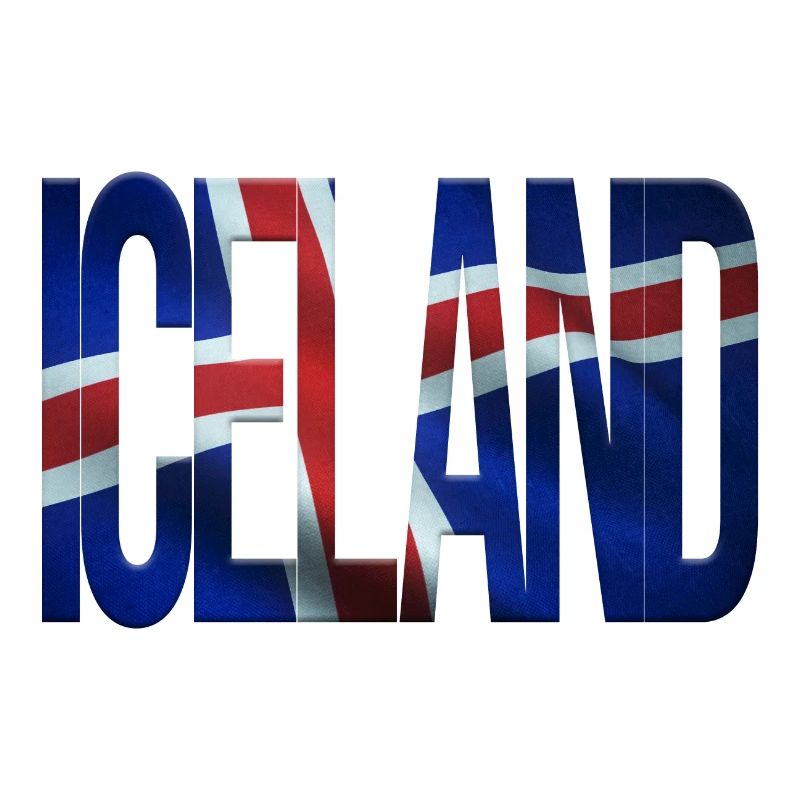 Island Design mit Flaggenmuster