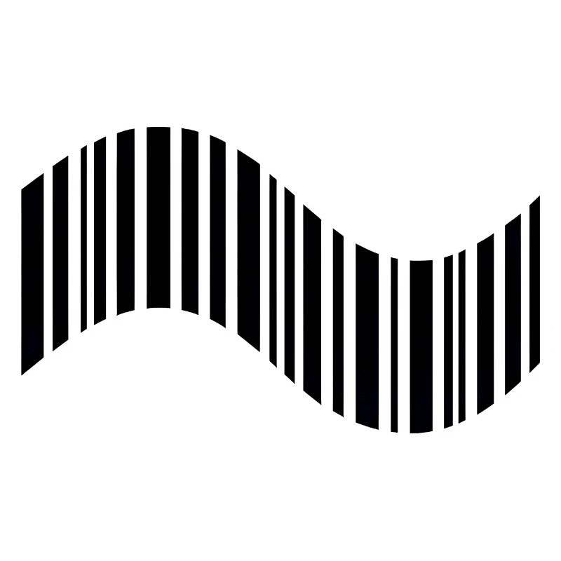 Barcode in wavy shape