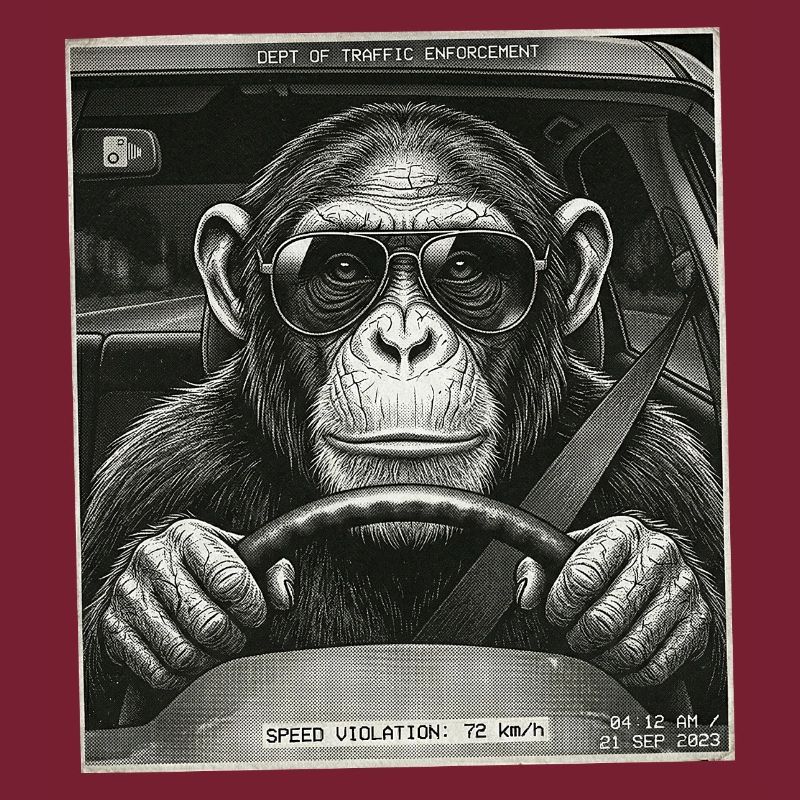 Les radars piégeaient le chauffeur de voiture singe